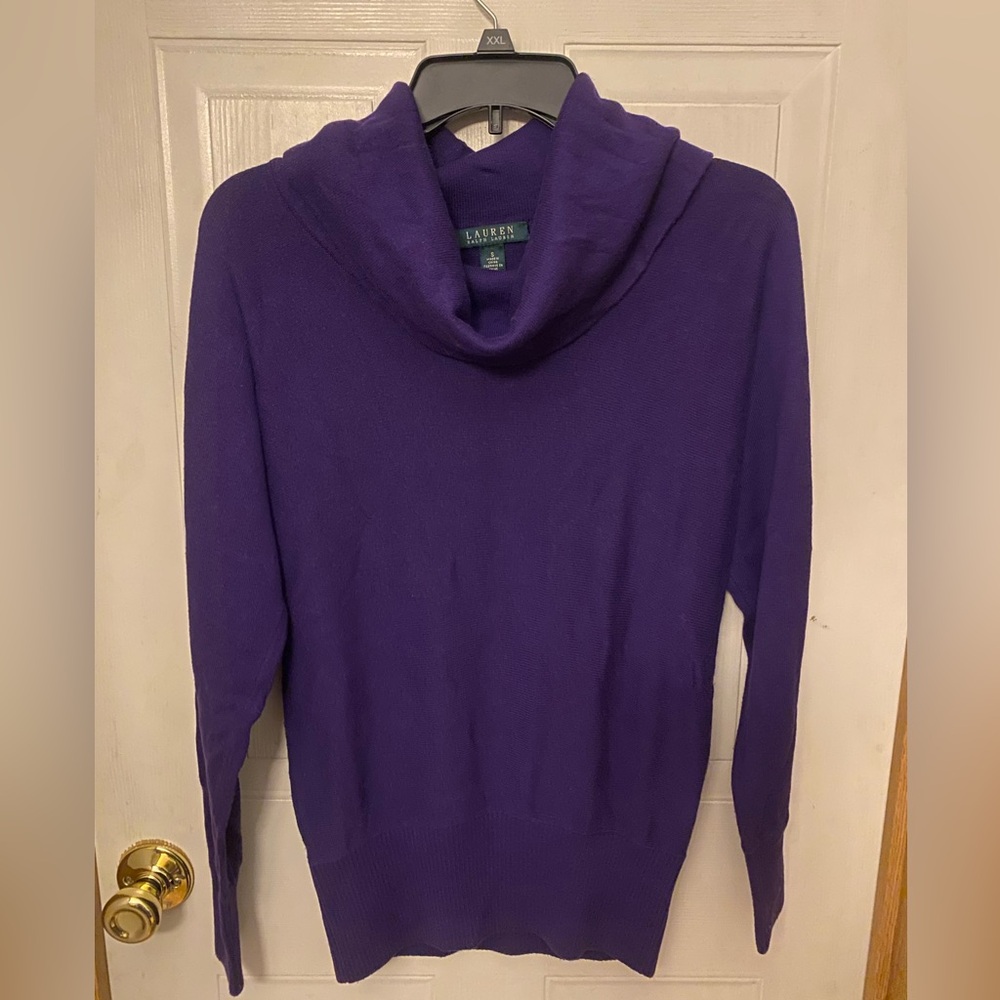 Lauren Ralph Lauren Purple Cowl Neck Sweater